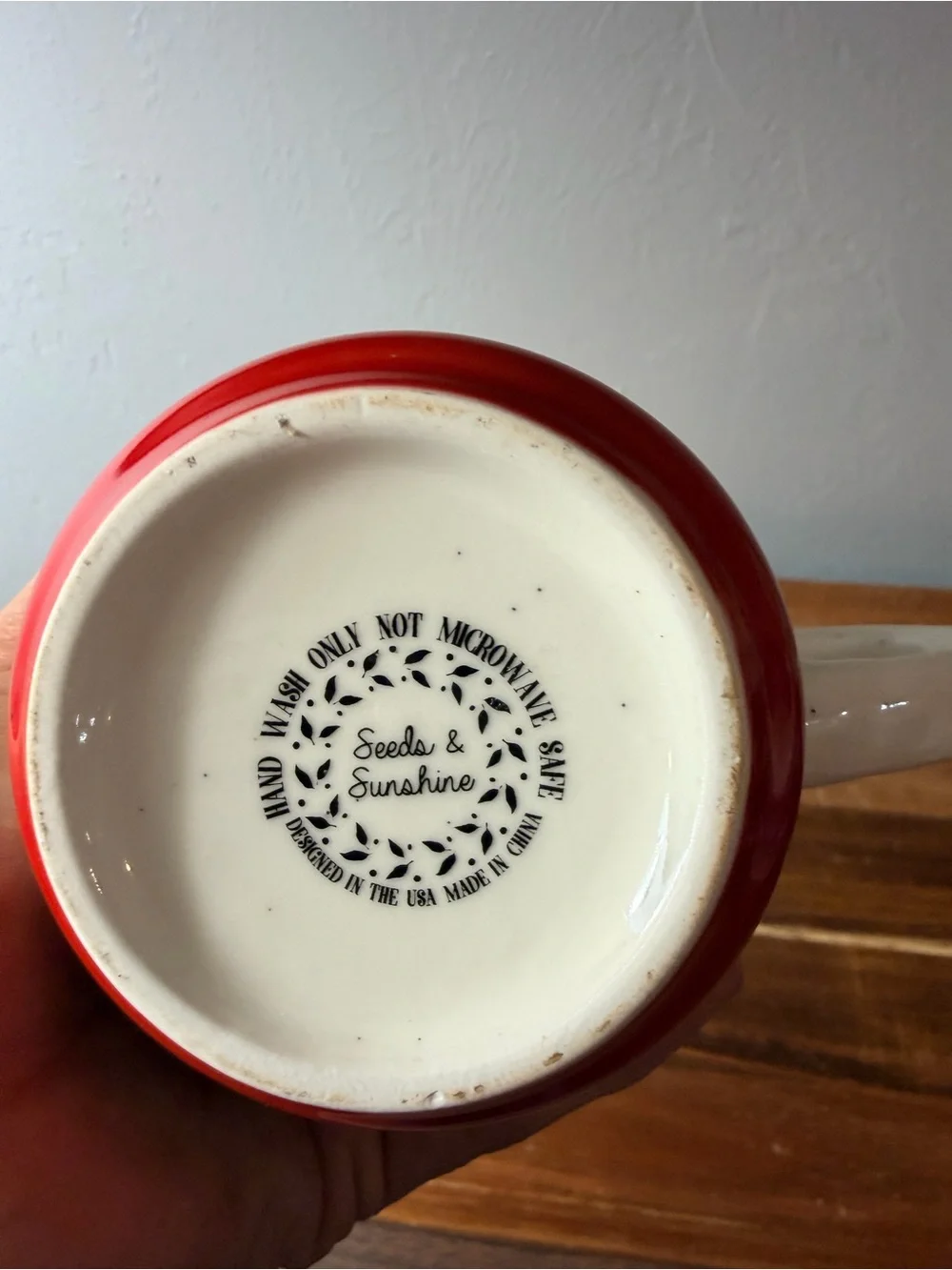 Ceramic Red Mushroom Accent Mug - White and Red - Picture 7 of 7